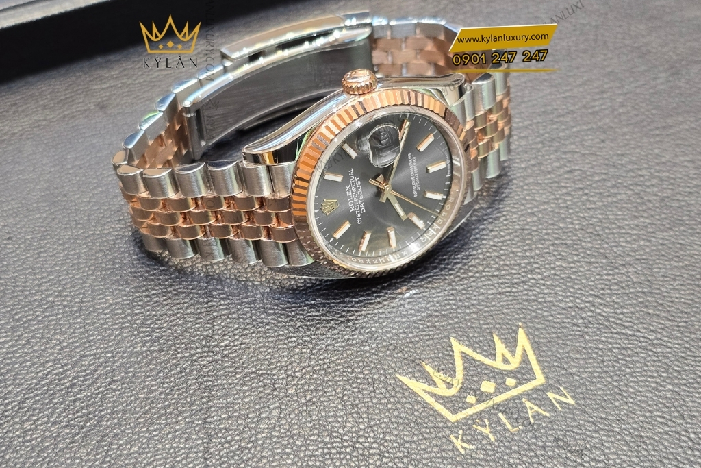 Kỳ Lân Luxury dong ho rolex datejust 36 mat so slate 126231 0013 11 1 Đồng hồ Rolex Datejust 36 mặt số slate 126231-0013