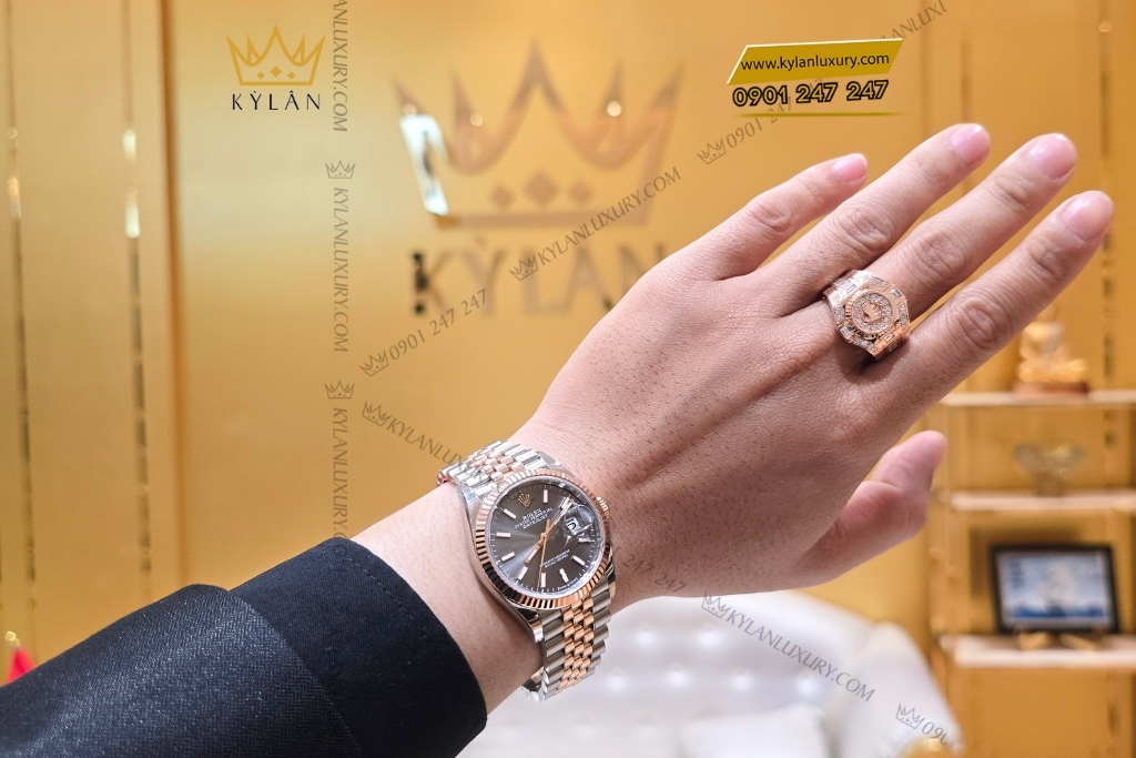 Kỳ Lân Luxury dong ho rolex datejust 36 mat so slate 126231 0013 15 1 Đồng hồ Rolex Datejust 36 mặt số slate 126231-0013