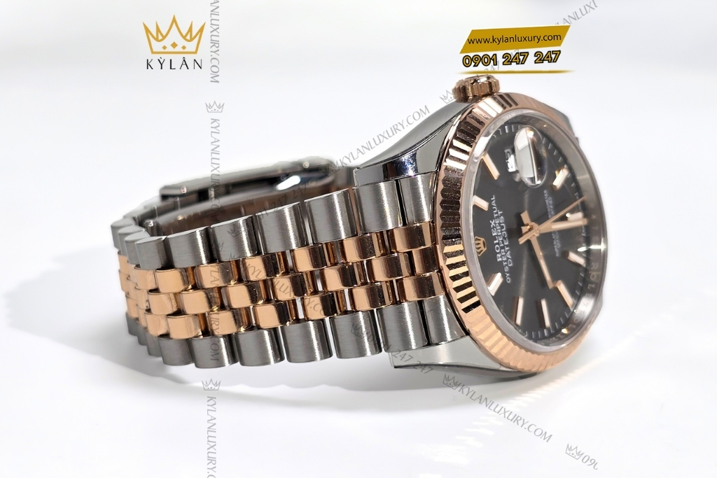 Kỳ Lân Luxury dong ho rolex datejust 36 mat so slate 126231 0013 4 2 Đồng hồ Rolex Datejust 36 mặt số slate 126231-0013