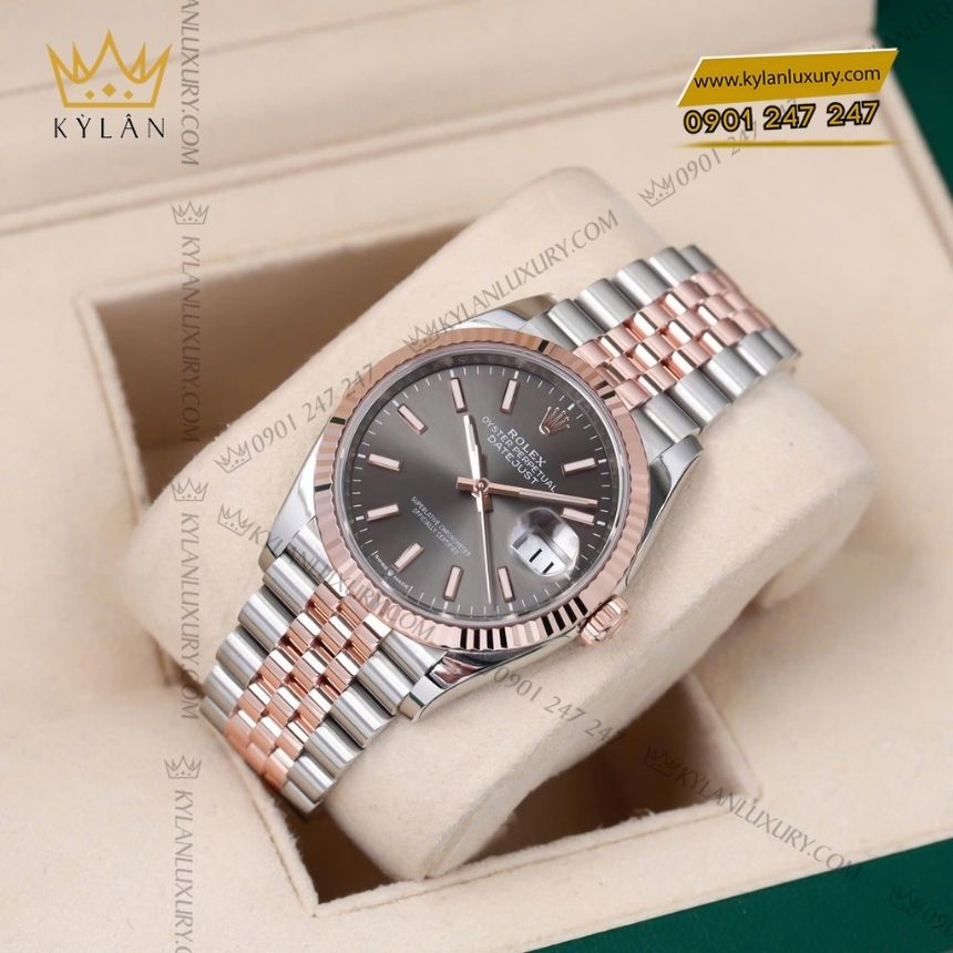 Kỳ Lân Luxury dong ho rolex datejust 36 mat so slate 126231 0013 6 Đồng hồ Rolex Datejust 36 mặt số slate 126231-0013