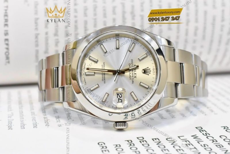 Đồng hồ Rolex Datejust 41 mặt số bạc 126300-0003