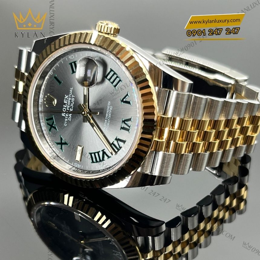 Kỳ Lân Luxury dong ho rolex datejust 41 126333 0020 4 Đồng hồ Rolex Datejust 41 mặt Slate số La Mã 126333-0020