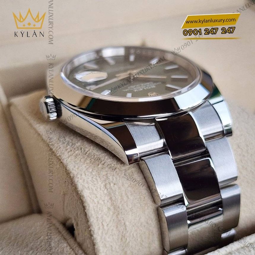 Kỳ Lân Luxury dong ho rolex datejust 41 oystersteel mint green 126300 0019 2 Đồng hồ Rolex Datejust 41 mặt xanh bạc hà 126300-0019