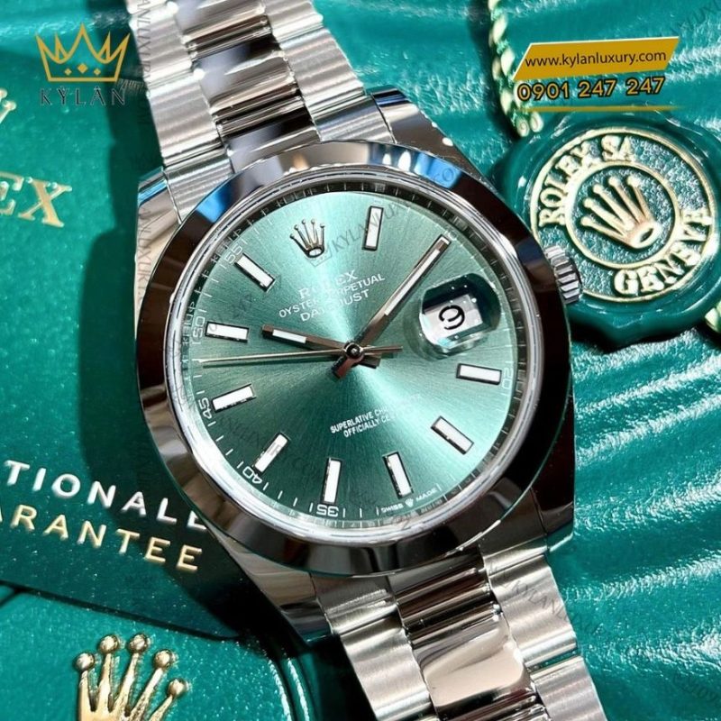 Đồng hồ Rolex Datejust 41 mặt xanh bạc hà 126300-0019