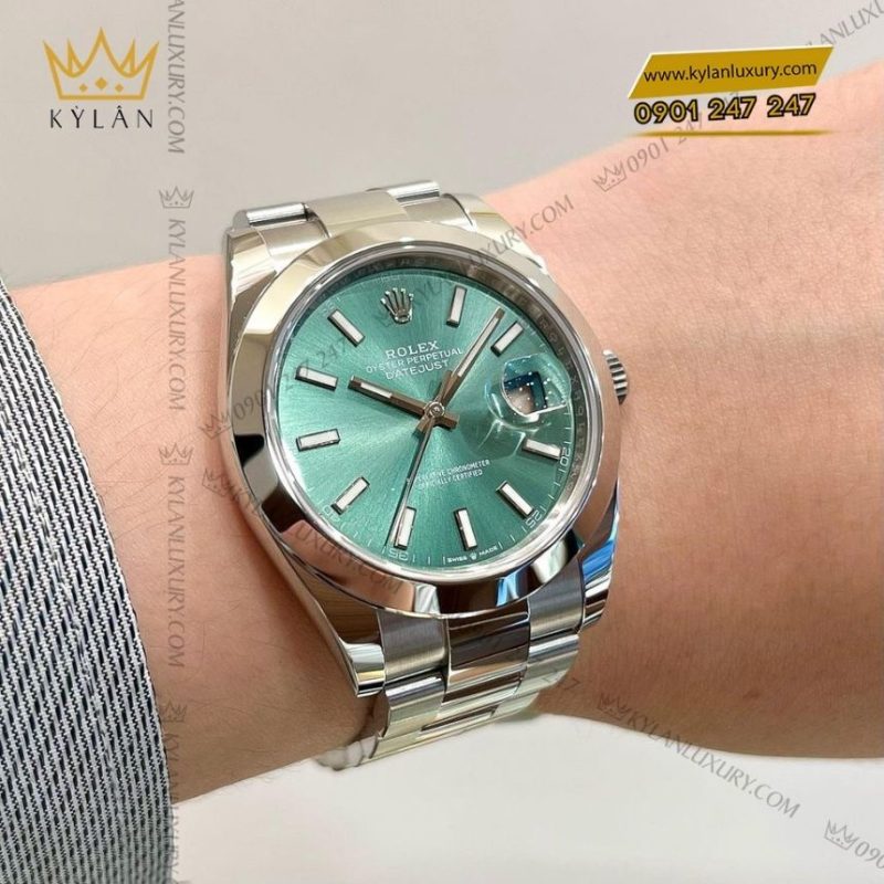 Đồng hồ Rolex Datejust 41 mặt xanh bạc hà 126300-0019