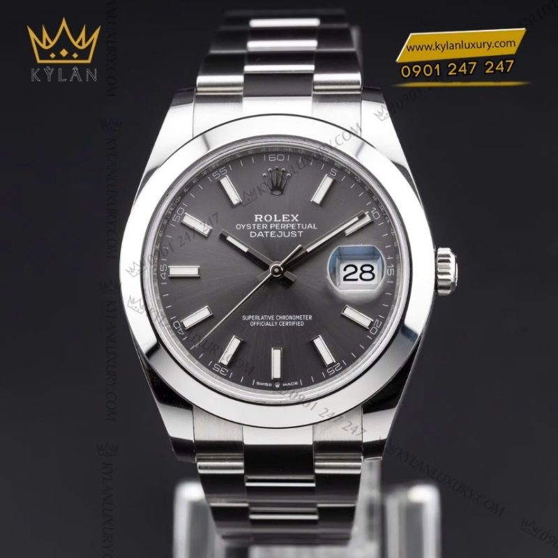 Đồng hồ Rolex Datejust 41 mặt xám đá phiến 126300-0007