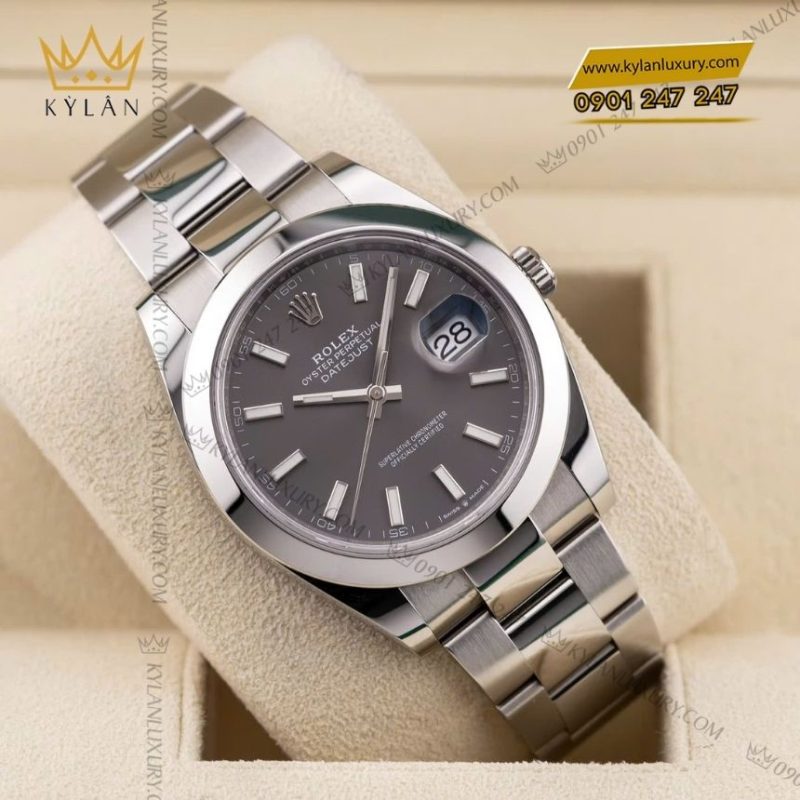 Đồng hồ Rolex Datejust 41 mặt xám đá phiến 126300-0007