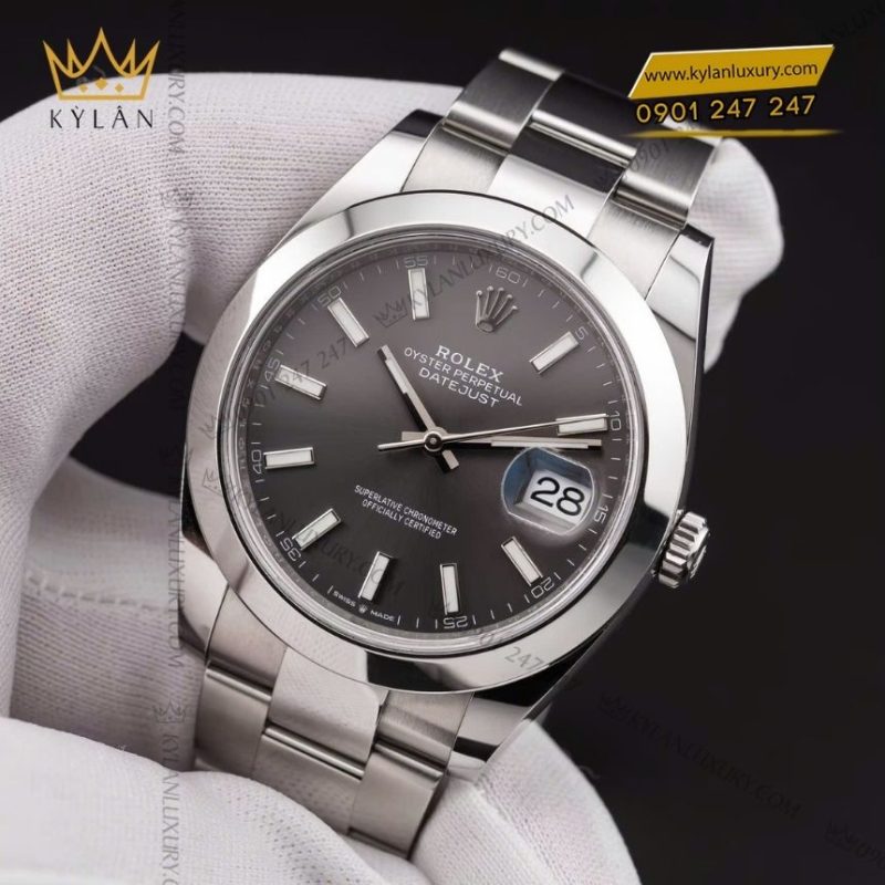 Đồng hồ Rolex Datejust 41 mặt xám đá phiến 126300-0007