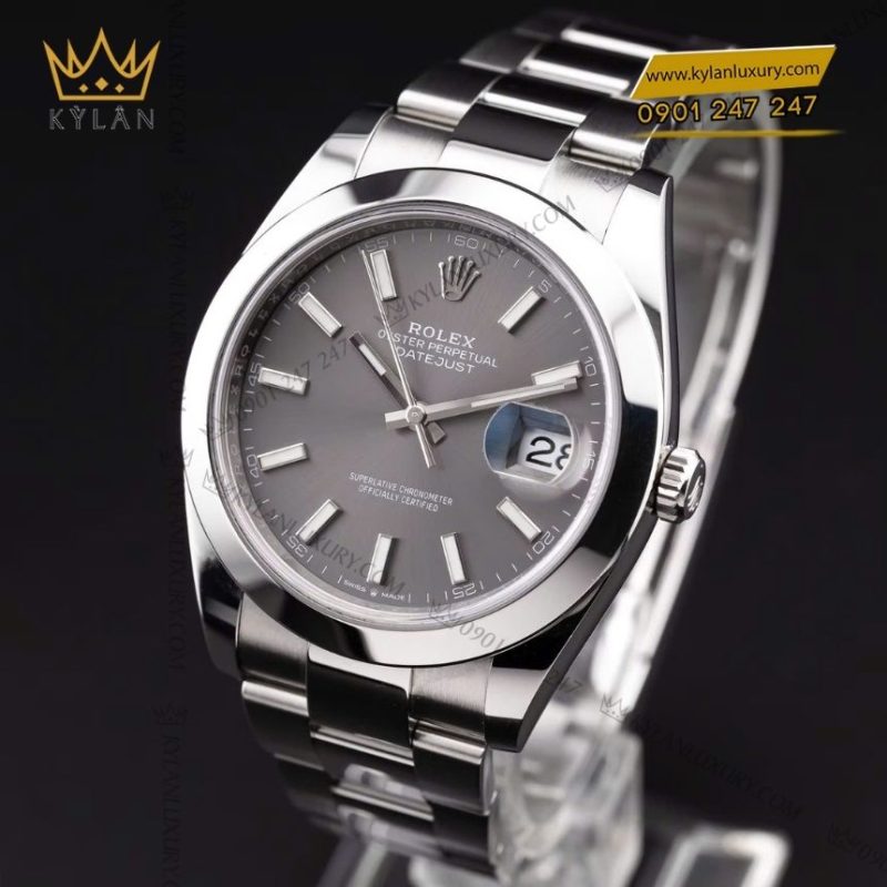Đồng hồ Rolex Datejust 41 mặt xám đá phiến 126300-0007