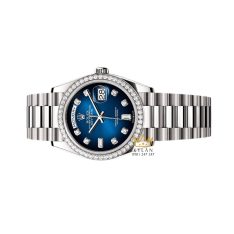 Đồng hồ Rolex Day-Date 36 xanh ombré vành kim cương 128349RBR-0010
