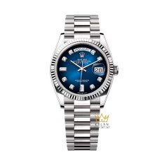 Đồng hồ Rolex Day Date 36 mặt xanh ombré 128239-0023