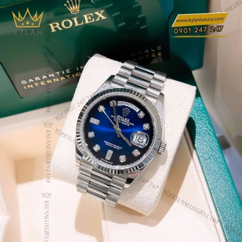 Đồng hồ Rolex Day Date 36 mặt xanh ombré 128239-0023