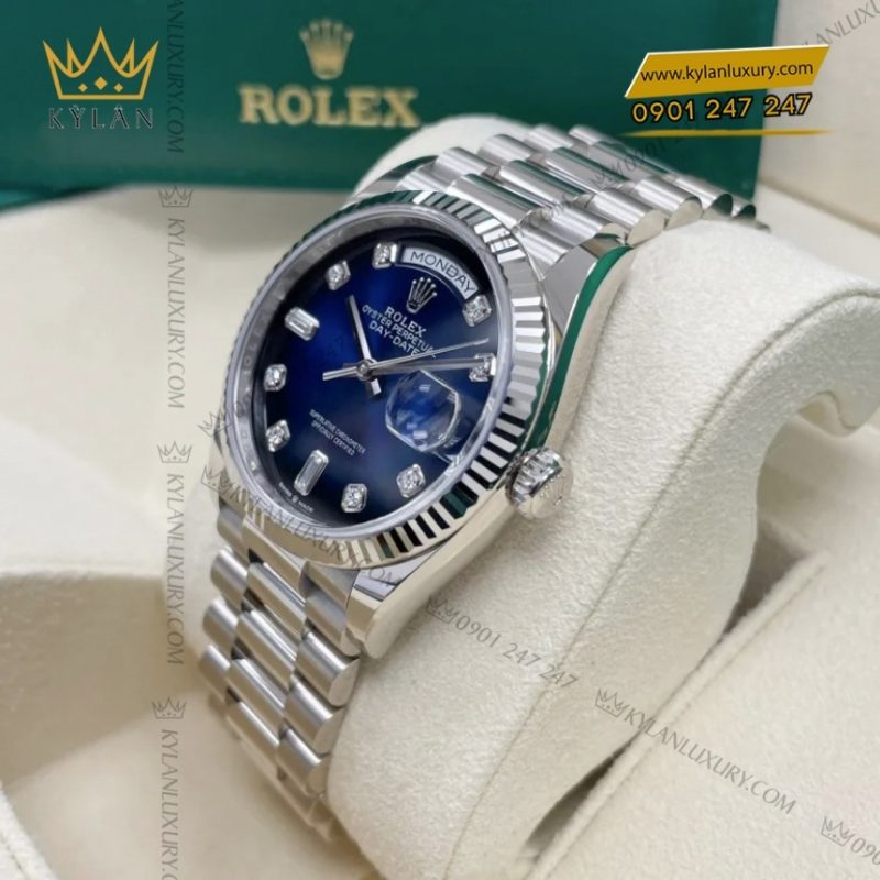 Đồng hồ Rolex Day Date 36 mặt xanh ombré 128239-0023