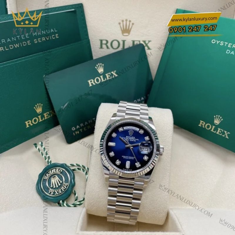 Đồng hồ Rolex Day Date 36 mặt xanh ombré 128239-0023