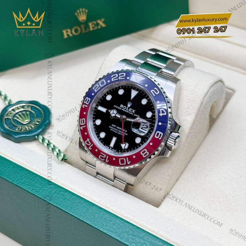 Kỳ Lân Luxury dong ho rolex gmt master ii pepsi 126710blro 0002 10 Đồng hồ Rolex GMT Master II pepsi dây oyster 126710BLRO-0002