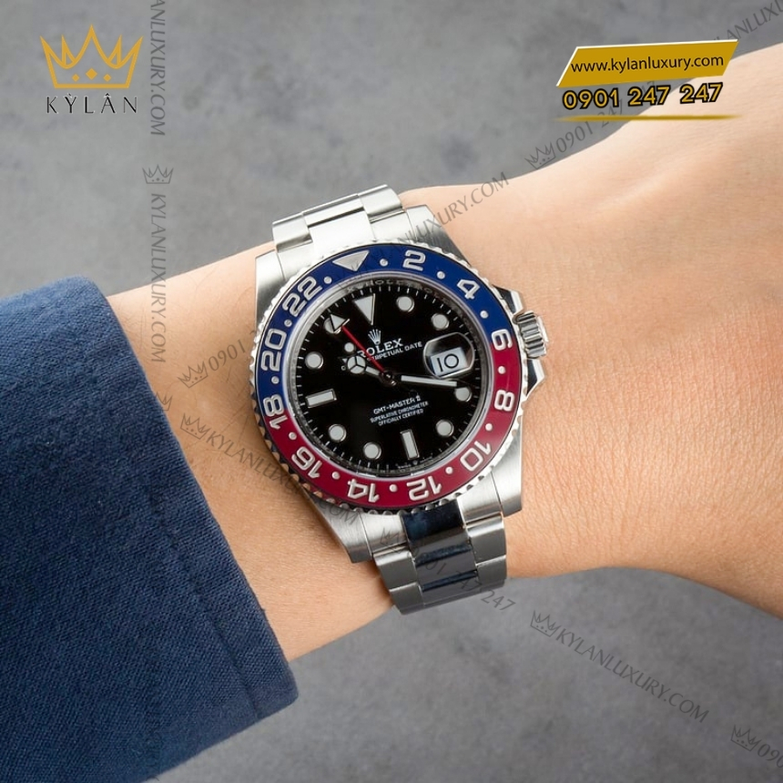 Kỳ Lân Luxury dong ho rolex gmt master ii pepsi 126710blro 0002 2 Đồng hồ Rolex GMT Master II pepsi dây oyster 126710BLRO-0002