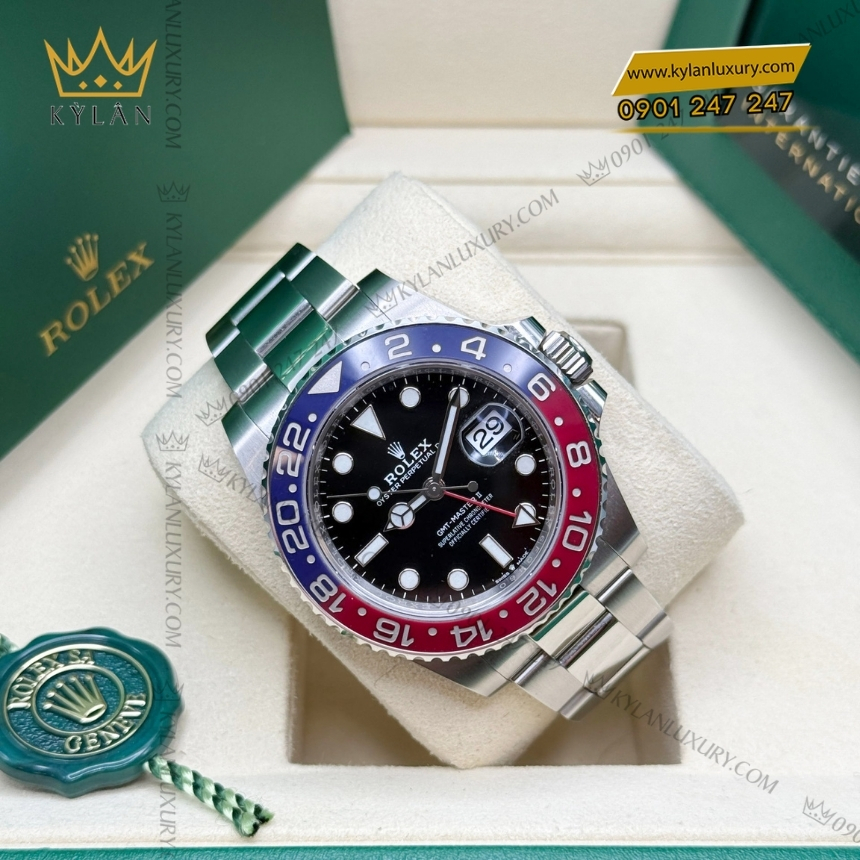 Kỳ Lân Luxury dong ho rolex gmt master ii pepsi 126710blro 0002 3 Đồng hồ Rolex GMT Master II pepsi dây oyster 126710BLRO-0002
