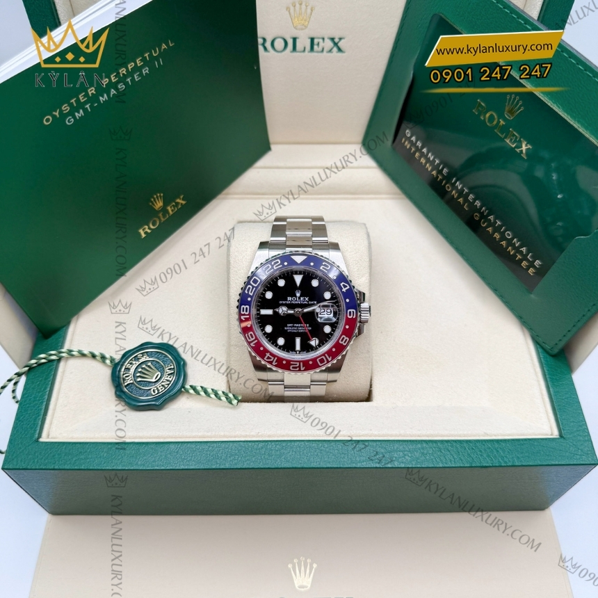 Kỳ Lân Luxury dong ho rolex gmt master ii pepsi 126710blro 0002 8 Đồng hồ Rolex GMT Master II pepsi dây oyster 126710BLRO-0002