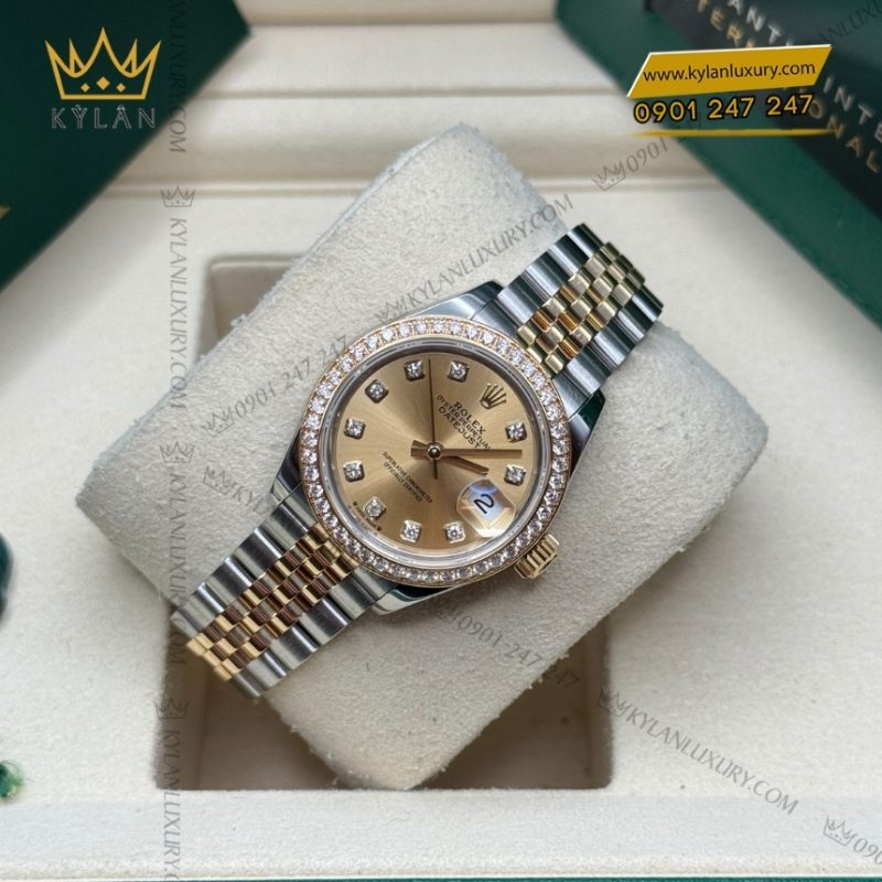 Đồng hồ Rolex Lady Datejust champagne vành kim 279383RBR-001