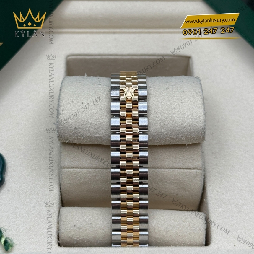 Kỳ Lân Luxury dong ho rolex lady datejust 28 279383 8 Đồng hồ Rolex Lady Datejust champagne vành kim 279383RBR-001
