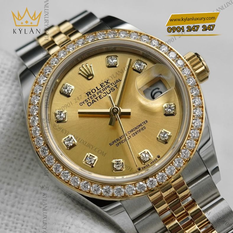 Đồng hồ Rolex Lady-Datejust 28 mặt số champagne 279383RBR-0011