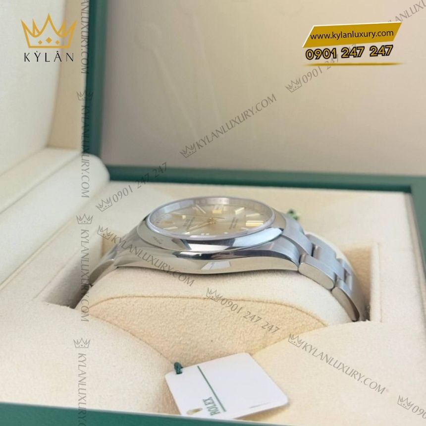 Kỳ Lân Luxury dong ho rolex oyster perpetual 41 134300 0001 6 Đồng hồ Rolex Oyster Perpetual 41 mặt số bạc 134300-0001