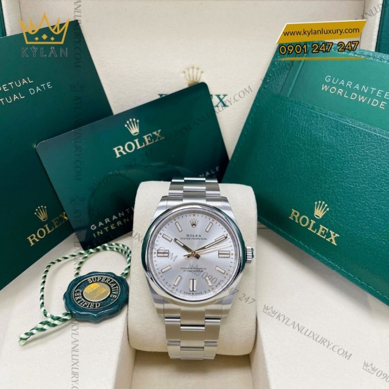 Đồng hồ Rolex Oyster Perpetual 41 mặt số bạc 134300-0001