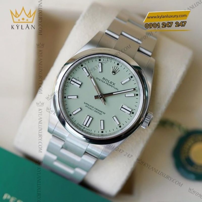 Đồng hồ Rolex Oyster Perpetual 41 mặt số xanh Pistachio 134300-0006