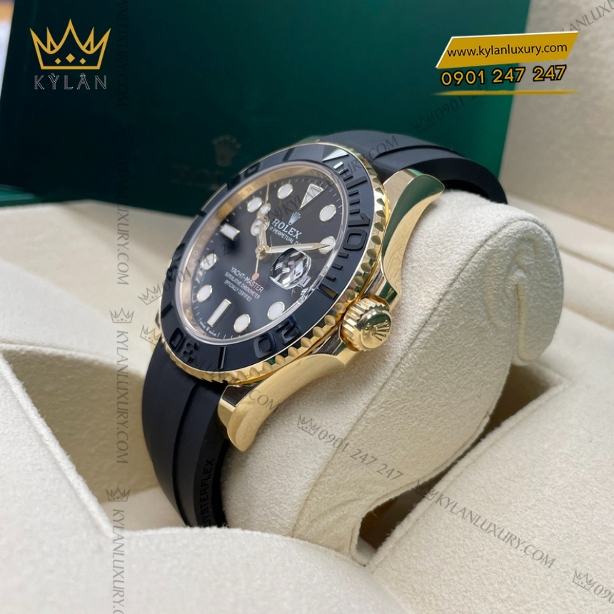 Kỳ Lân Luxury dong ho rolex yacht master 42 226658 0001 4 1 Đồng hồ Rolex Yacht Master 42 vàng vàng dây cao su 226658-0001