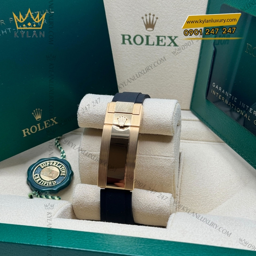 Kỳ Lân Luxury dong ho rolex yacht master 42 226658 0001 8 1 Đồng hồ Rolex Yacht Master 42 vàng vàng dây cao su 226658-0001