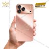 Điện thoại iPhone 17 Pro Max custom vàng hồng nguyên khối nạm kim cương vương miện