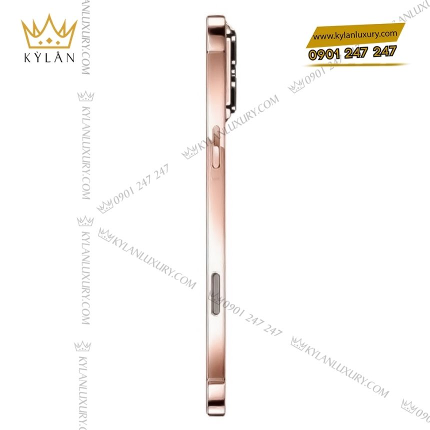 Kỳ Lân Luxury iphone 17 pro max vang hong nguyen khoi nam kim cuong vuong mien iPhone 17 Pro Max vàng hồng nguyên khối nạm kim cương