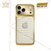 Điện thoại iPhone 17 Pro Max vàng khối - da cá đính kim cương