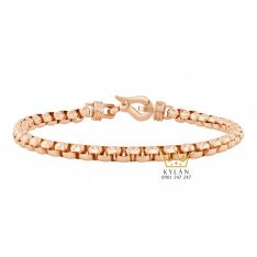 Lắc tay nam vàng hồng nguyên khối Au750 