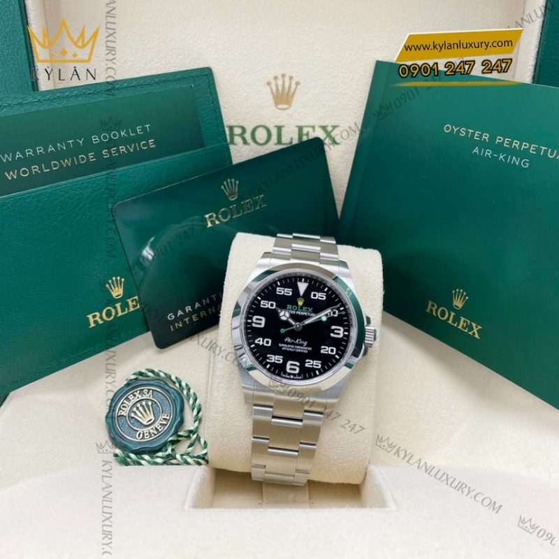 Đồng hồ Rolex Air King 40 mặt số đen 126900-0001