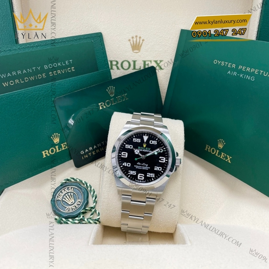 Kỳ Lân Luxury rolex air king oyster m126900 40 mm mat so den 4 Đồng hồ Rolex Air King 40 mặt số đen 126900-0001