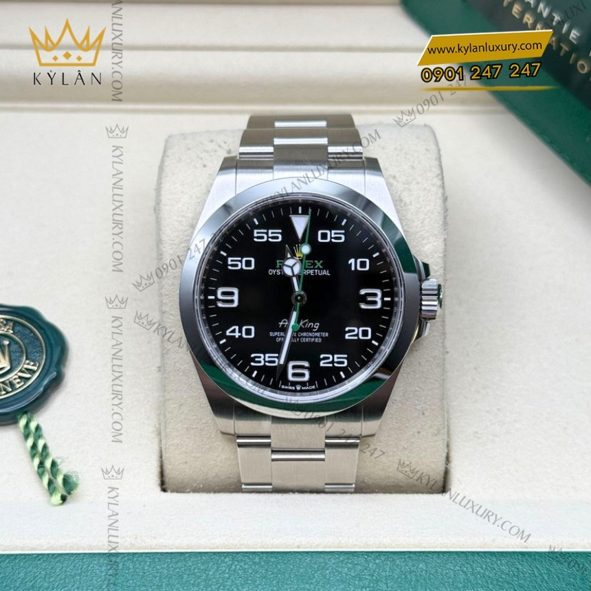 Kỳ Lân Luxury rolex air king oyster m126900 40 mm mat so den 5 Đồng hồ Rolex Air King 40 mặt số đen 126900-0001