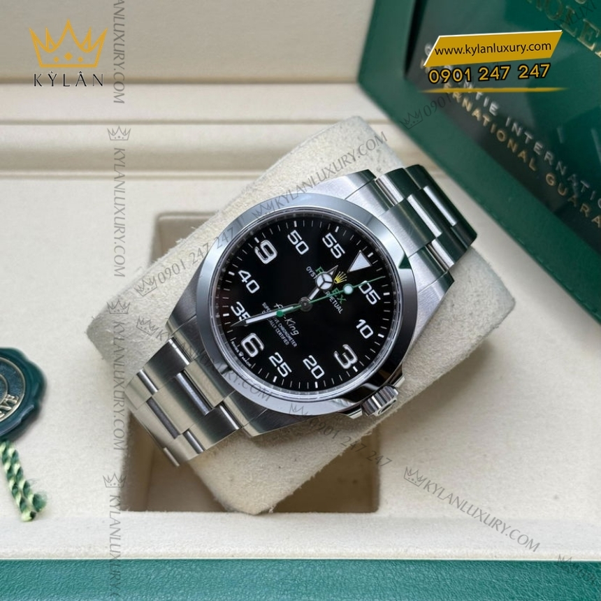 Kỳ Lân Luxury rolex air king oyster m126900 40 mm mat so den 6 Đồng hồ Rolex Air King 40 mặt số đen 126900-0001