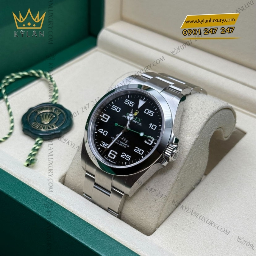 Kỳ Lân Luxury rolex air king oyster m126900 40 mm mat so den 7 Đồng hồ Rolex Air King 40 mặt số đen 126900-0001