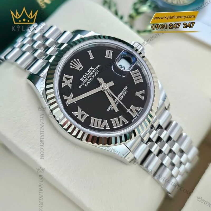 Đồng hồ Rolex Datejust 31 mặt đen La Mã 278274-0002