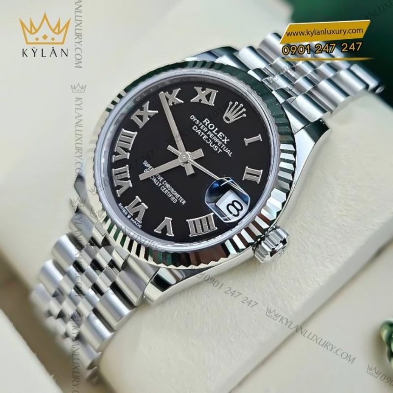 Đồng hồ Rolex Datejust 31 mặt đen La Mã 278274-0002