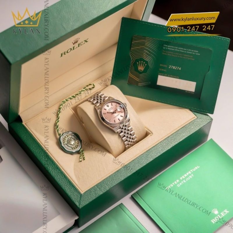 Đồng hồ Rolex Datejust 31 mặt số hồng sunray 278274-0014