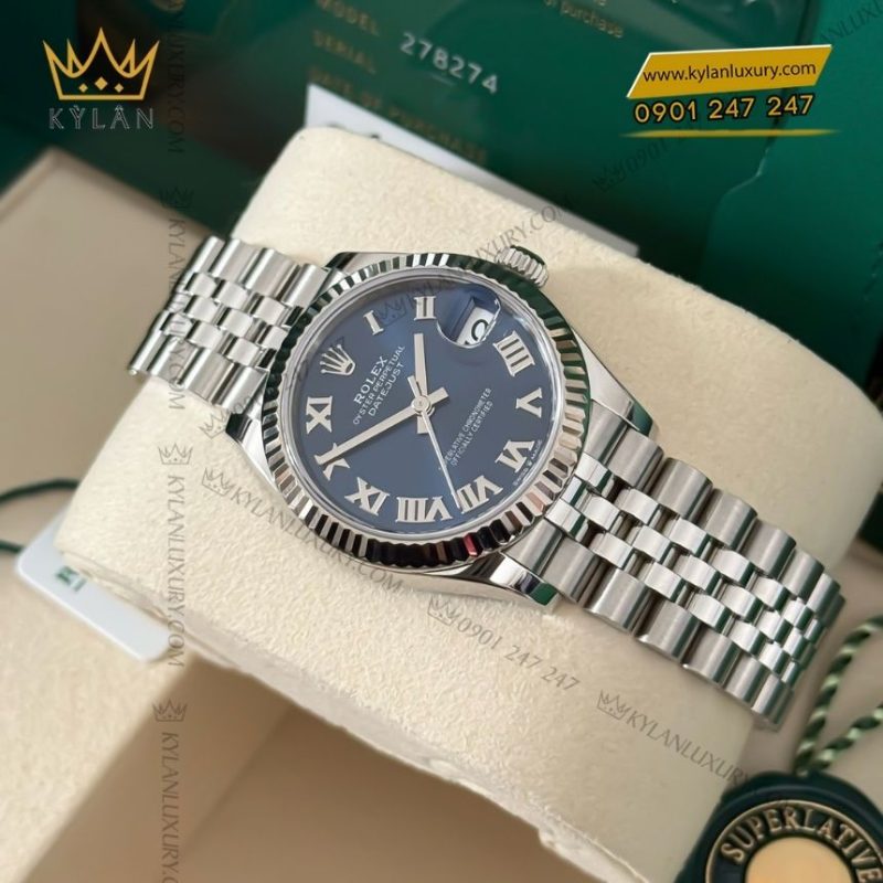 Đồng hồ Rolex Datejust 31 xanh lam La Mã 278274-0034