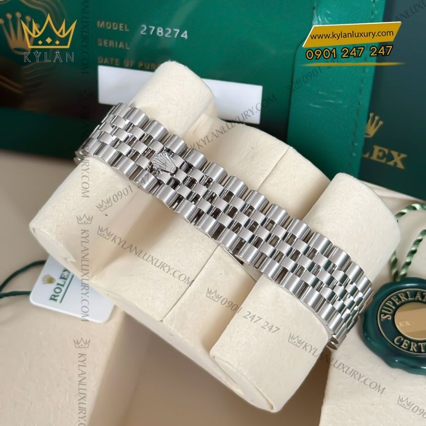 Kỳ Lân Luxury rolex datejust 31 278274 0034 8 1 Đồng hồ Rolex Datejust 31 xanh lam La Mã 278274-0034