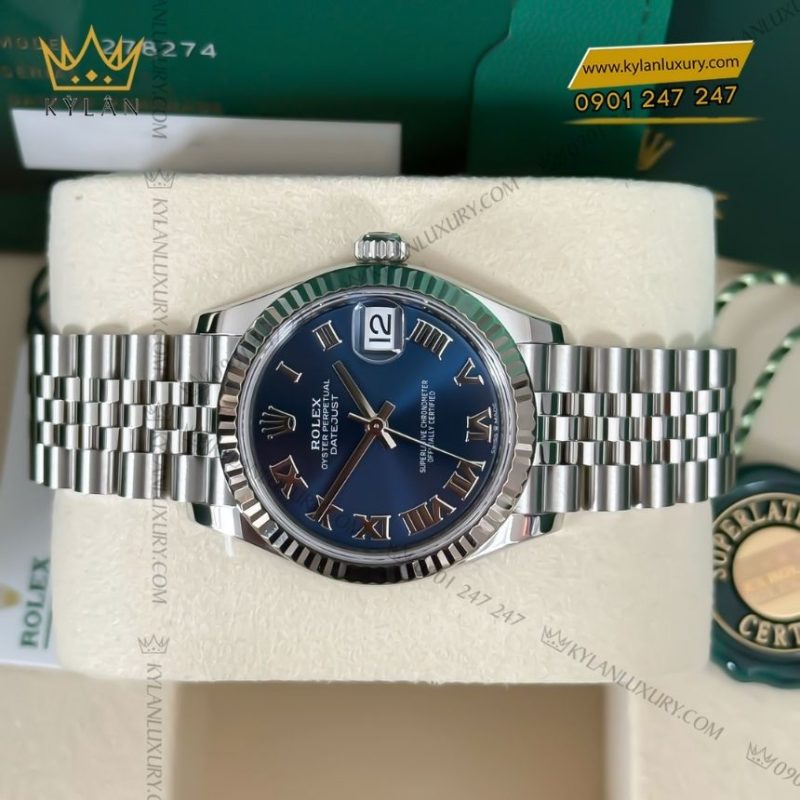 Đồng hồ Rolex Datejust 31 xanh lam La Mã 278274-0034
