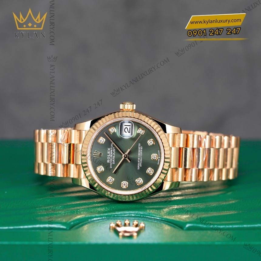 Kỳ Lân Luxury rolex datejust 31 278278 0011 2 Đồng hồ Rolex Datejust 31 mặt xanh olive 278278-0011