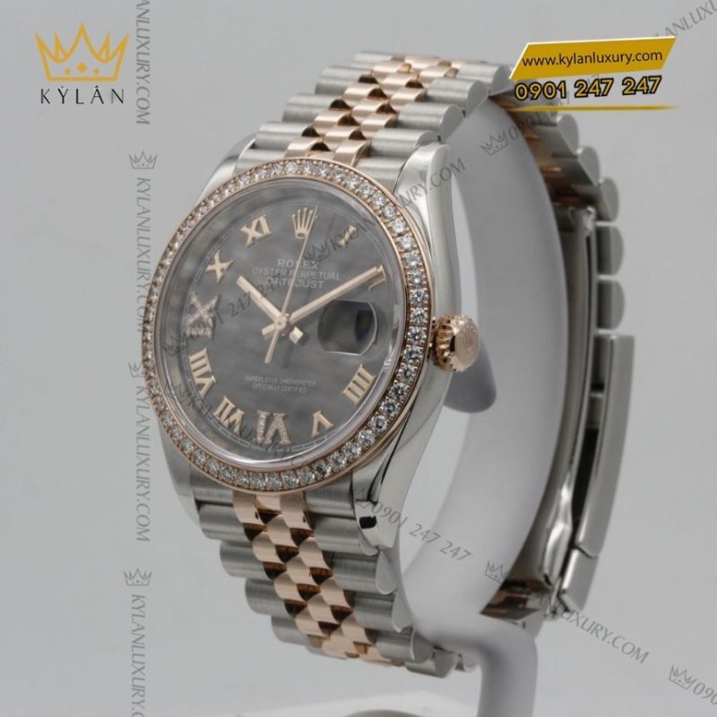 Đồng hồ Rolex Datejust 31 mặt xám đính kim cương 278381RBR-0030