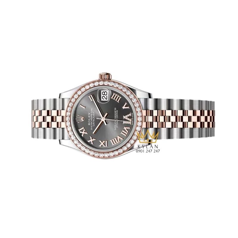 Đồng hồ Rolex Datejust 31 mặt xám đính kim cương 278381RBR-0030