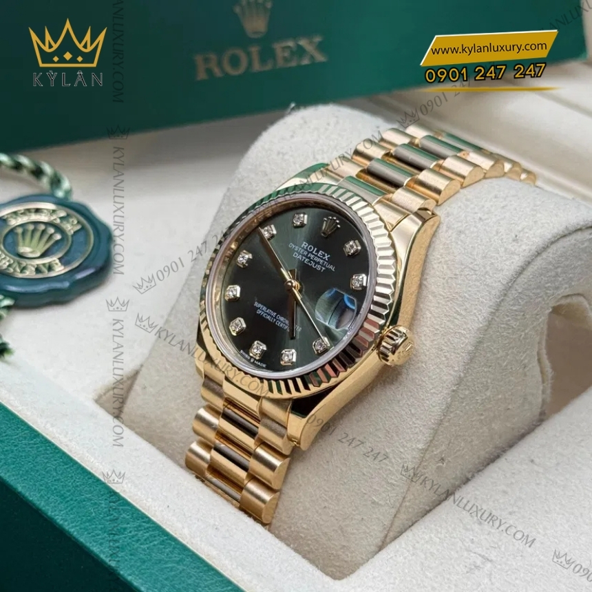 Kỳ Lân Luxury rolex datejust 31 mat xanh olive 278278 0011 3 Đồng hồ Rolex Datejust 31 mặt xanh olive 278278-0011