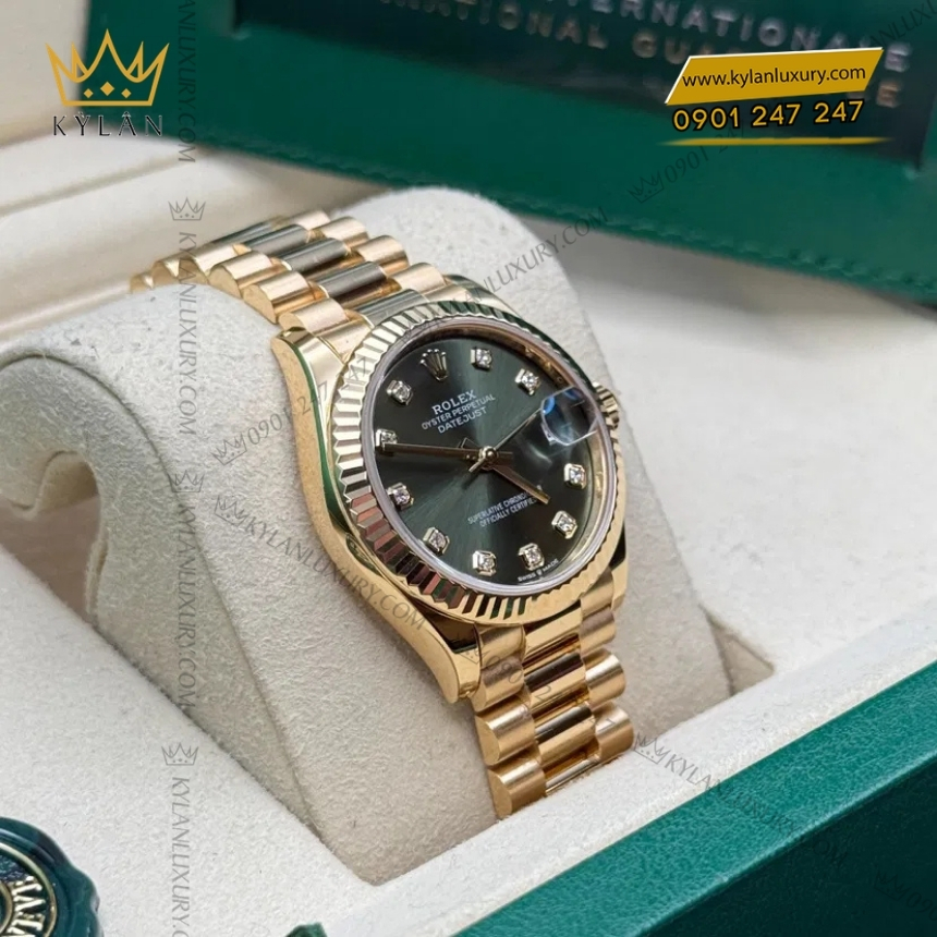 Kỳ Lân Luxury rolex datejust 31 mat xanh olive 278278 0011 4 Đồng hồ Rolex Datejust 31 mặt xanh olive 278278-0011